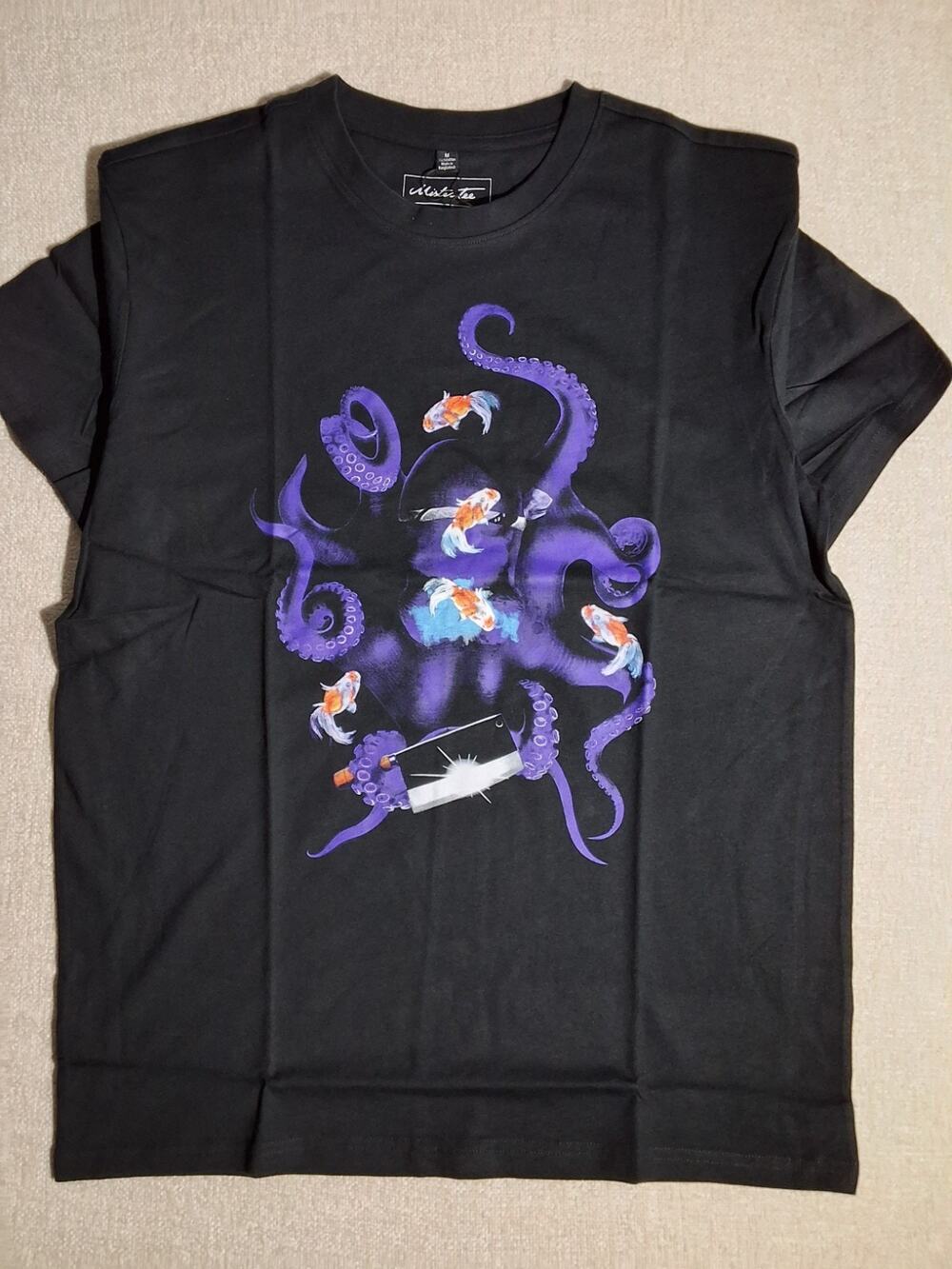 Mister T Octopus Fish Black Graphic Shirt Mens Medium NWT Streetwear Tee